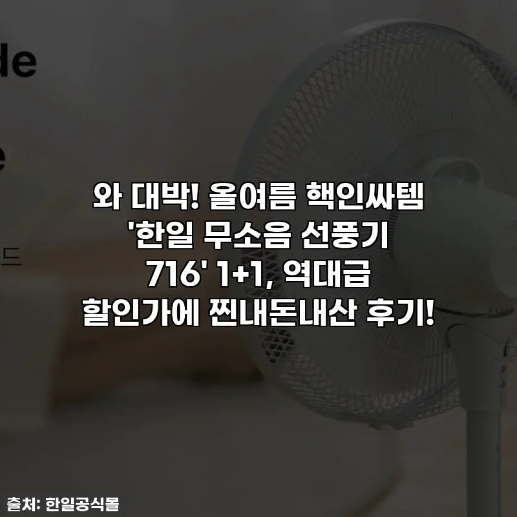 와 대박! 올여름 핵인싸템 '한일 무소음 선풍기 716' 1+1, 역대급 할인가에 찐내돈내산 후기!