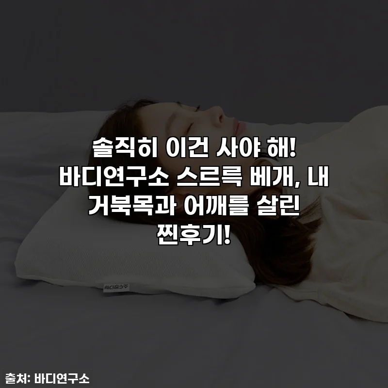 솔직히 이건 사야 해! 바디연구소 스르륵 베개, 내 거북목과 어깨를 살린 찐후기!