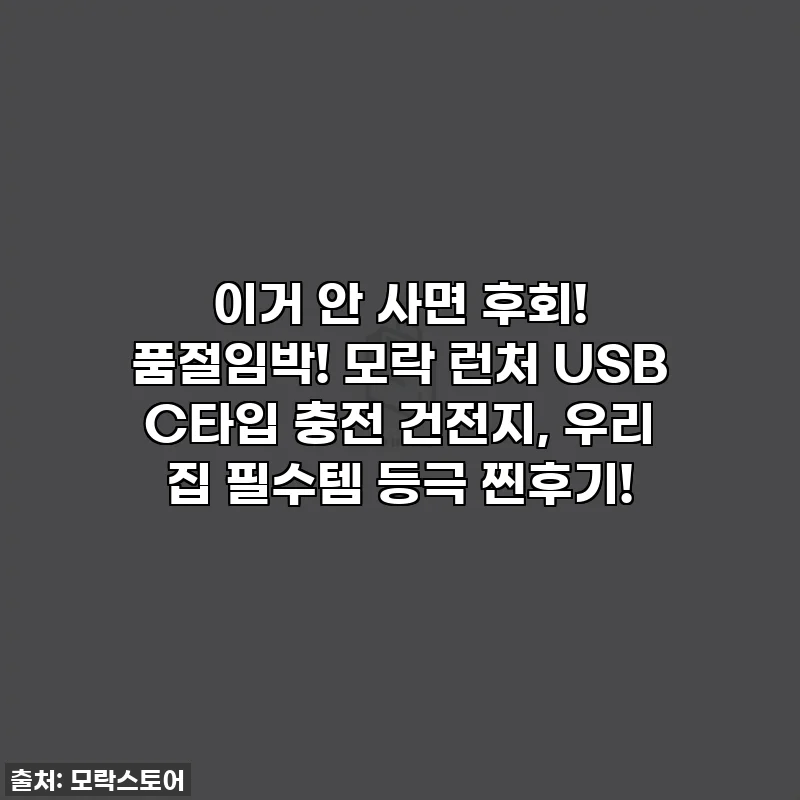 이거 안 사면 후회! 품절임박! 모락 런처 USB C타입 충전 건전지, 우리 집 필수템 등극 찐후기!