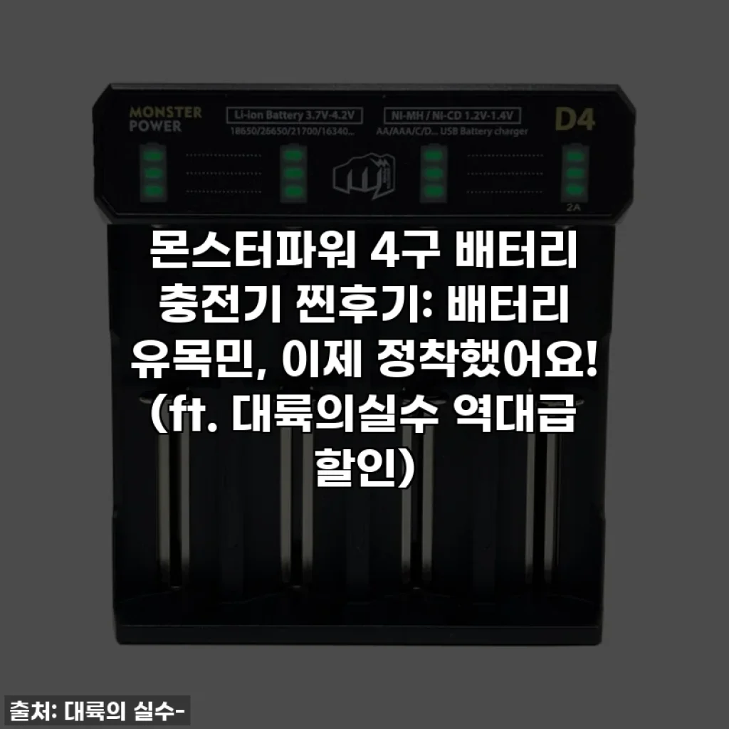몬스터파워 4구 배터리 충전기 찐후기: 배터리 유목민, 이제 정착했어요! (ft. 대륙의실수 역대급 할인)
