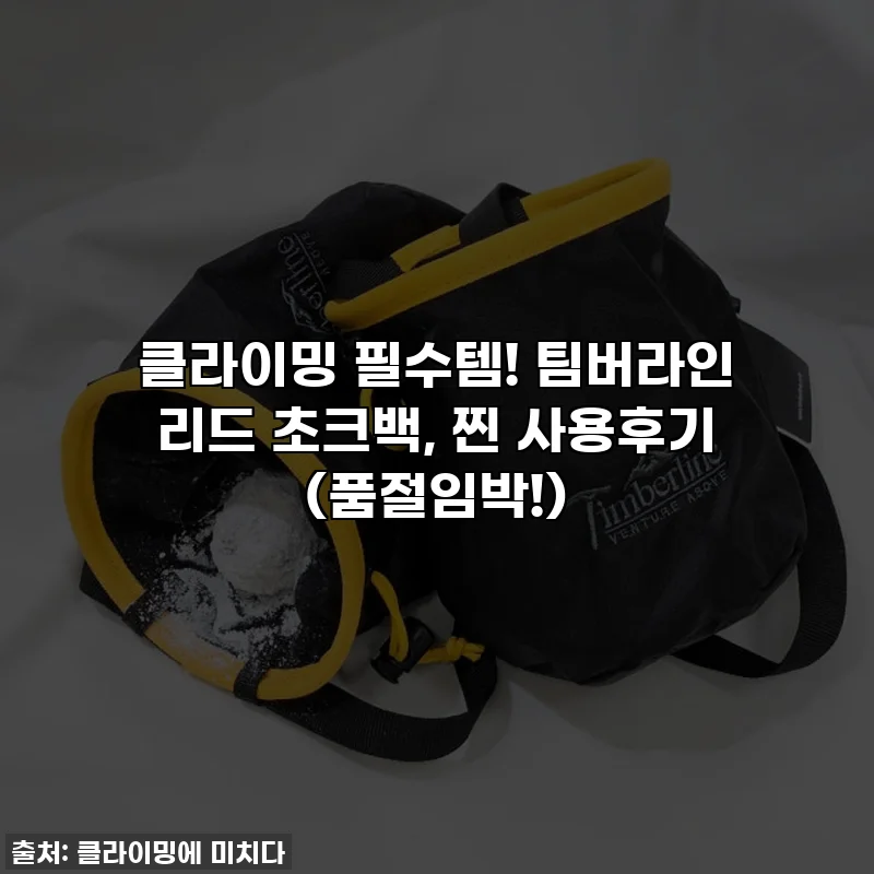 클라이밍 필수템! 팀버라인 리드 초크백, 찐 사용후기 (품절임박!)