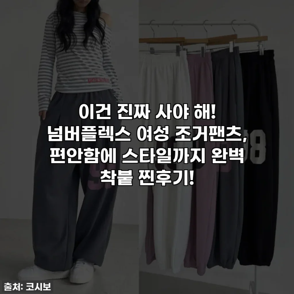 이건 진짜 사야 해! 넘버플렉스 여성 조거팬츠, 편안함에 스타일까지 완벽 착붙 찐후기!
