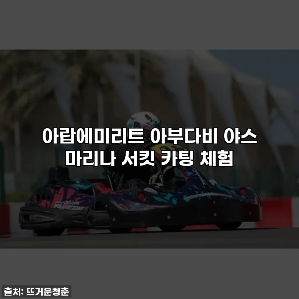 아랍에미리트 아부다비 야스 마리나 서킷 카팅 체험
