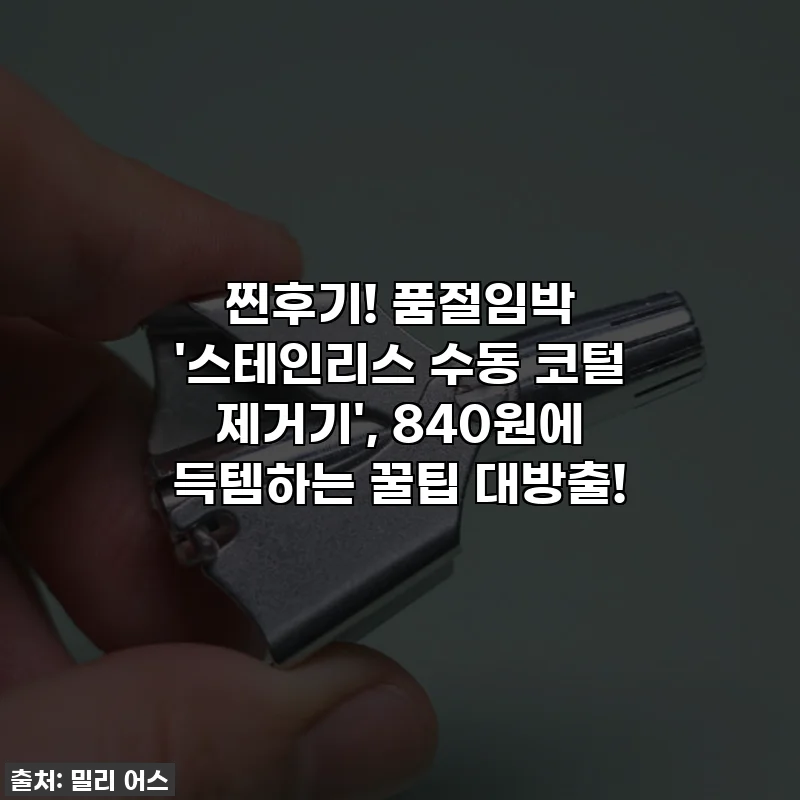 찐후기! 품절임박 '스테인리스 수동 코털 제거기', 840원에 득템하는 꿀팁 대방출!