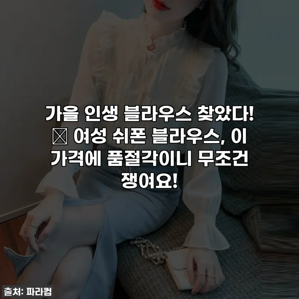 가을 인생 블라우스 찾았다! 🍂 여성 쉬폰 블라우스, 이 가격에 품절각이니 무조건 쟁여요!