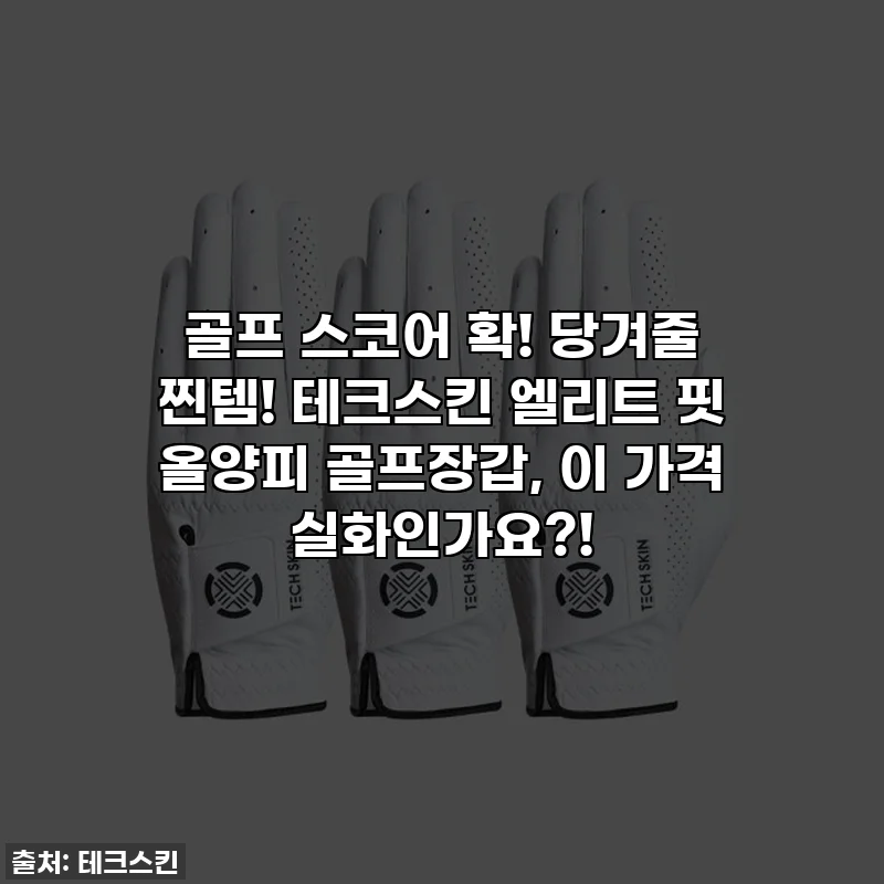 골프 스코어 확! 당겨줄 찐템! 테크스킨 엘리트 핏 올양피 골프장갑, 이 가격 실화인가요?!
