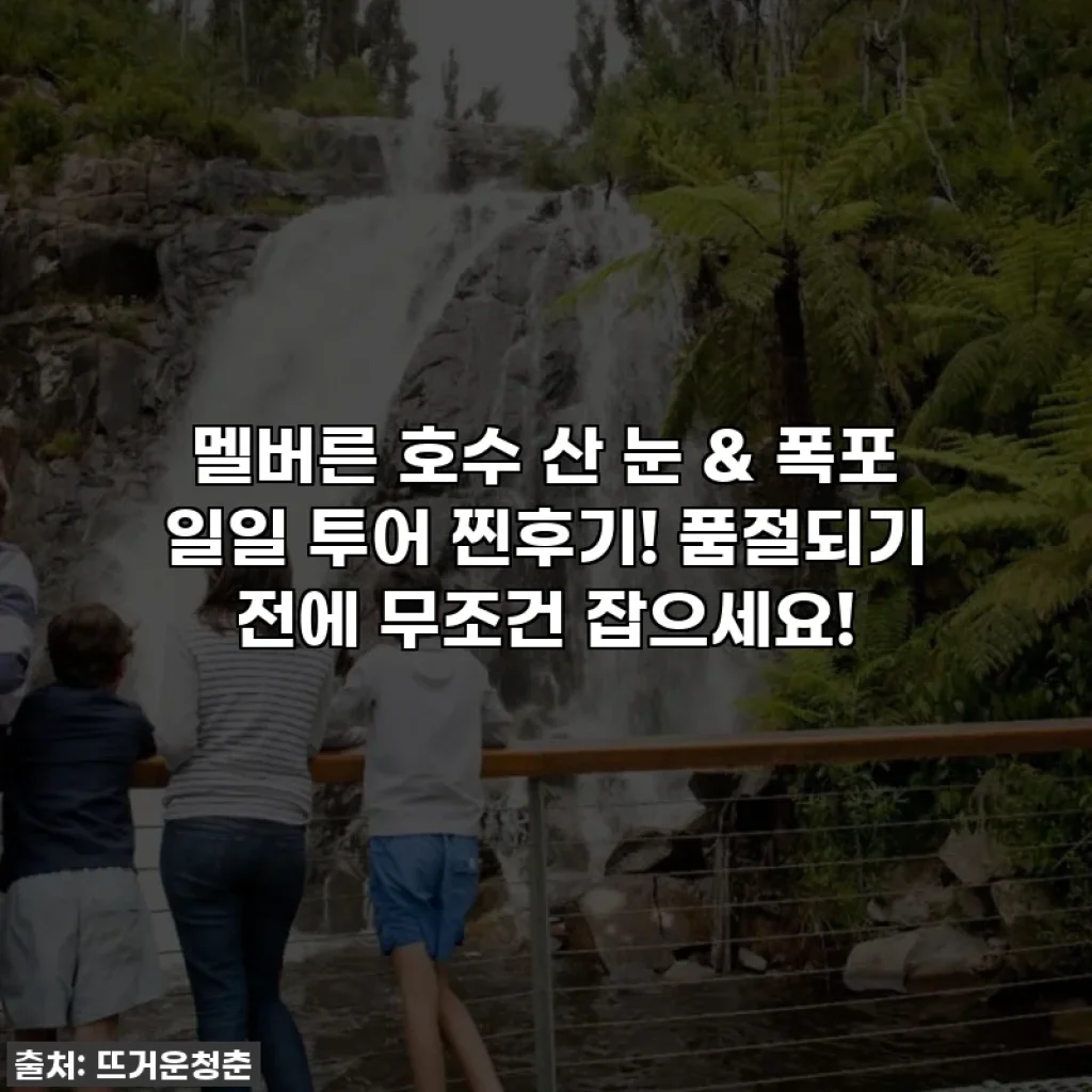멜버른 호수 산 눈 & 폭포 일일 투어 찐후기! 품절되기 전에 무조건 잡으세요!