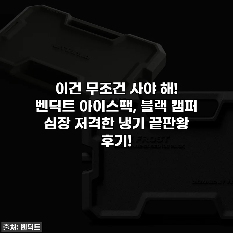이건 무조건 사야 해! 벤딕트 아이스팩, 블랙 캠퍼 심장 저격한 냉기 끝판왕 후기!