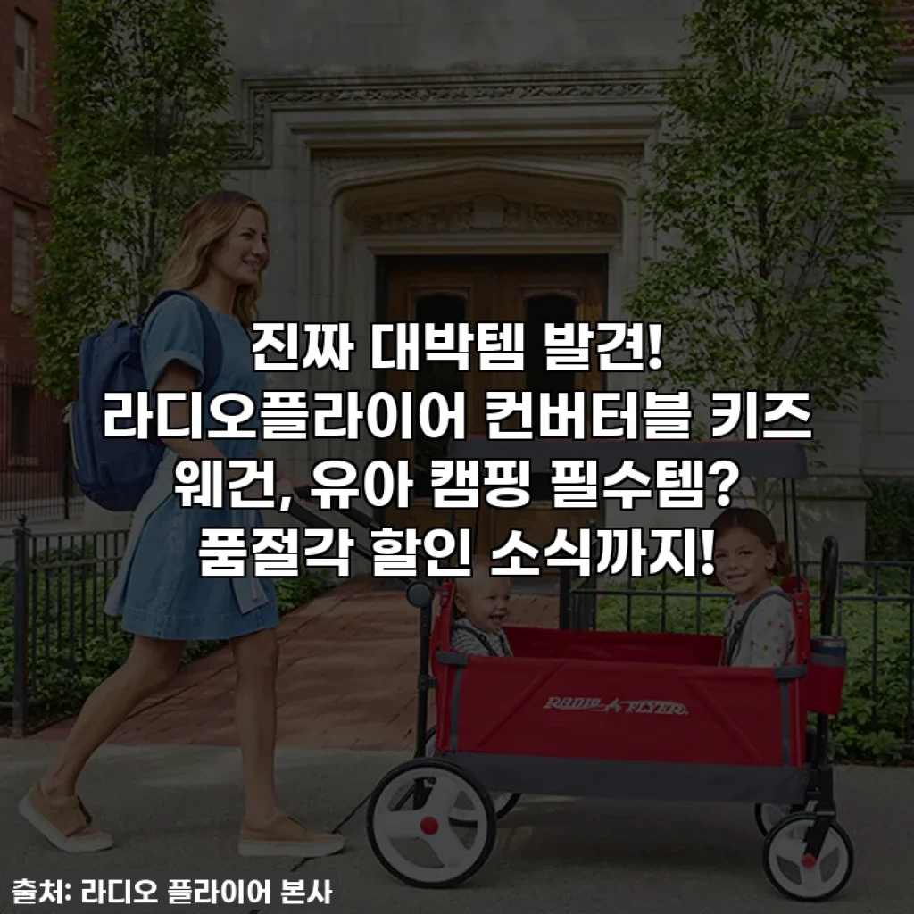 진짜 대박템 발견! 라디오플라이어 컨버터블 키즈 웨건, 유아 캠핑 필수템? 품절각 할인 소식까지!