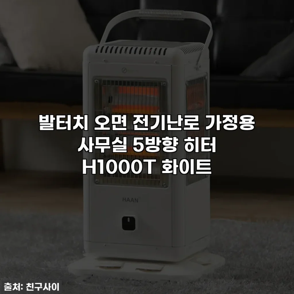 발터치 오면 전기난로 가정용 사무실 5방향 히터 H1000T 화이트
