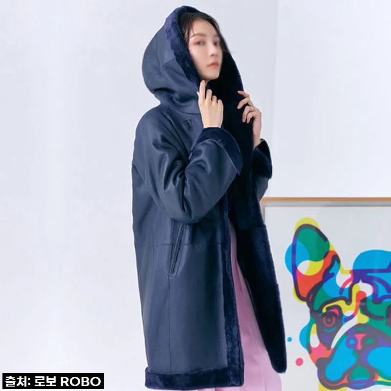 로보 리버시블 롱 무스탕, 겨울 코디 끝판왕 등극! 직접 입어보니 감탄만 나오네요!