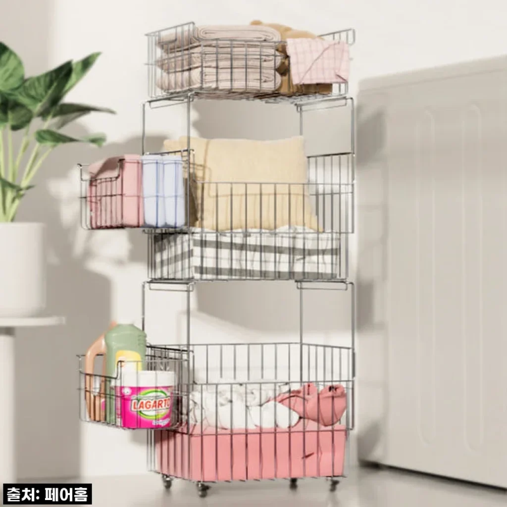 진작 살 걸! 품절대란 직전! 페어홈 올스텐 빨래바구니, 비좁던 세탁실이 이렇게 쾌적해졌어요!