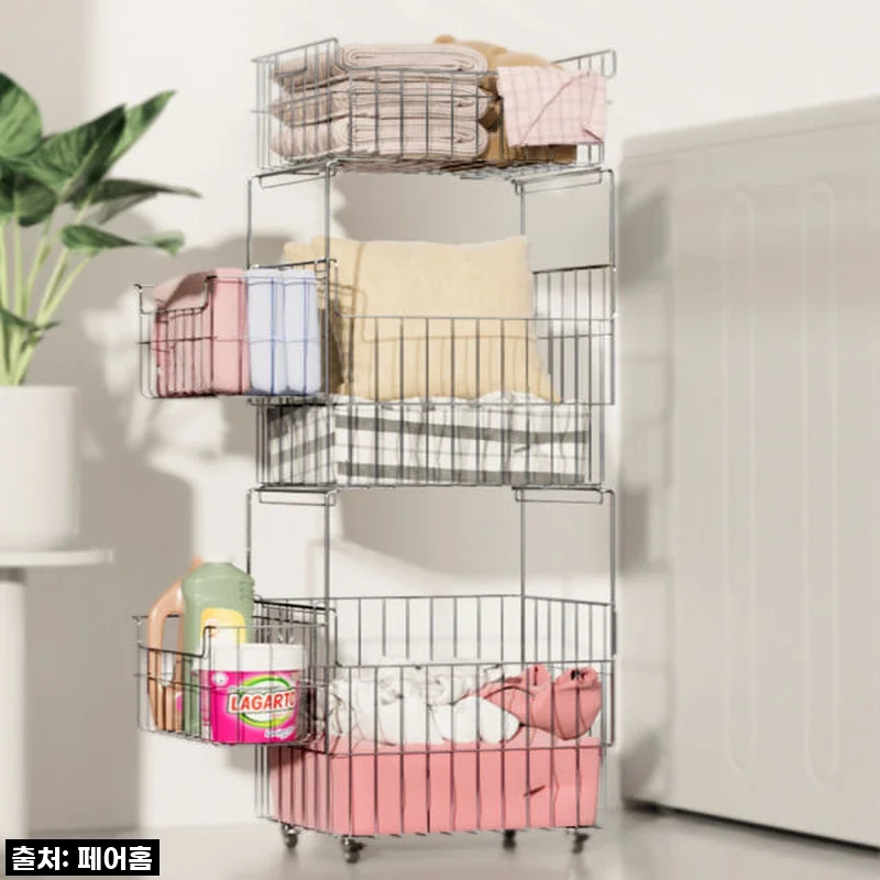 진작 살 걸! 품절대란 직전! 페어홈 올스텐 빨래바구니, 비좁던 세탁실이 이렇게 쾌적해졌어요!