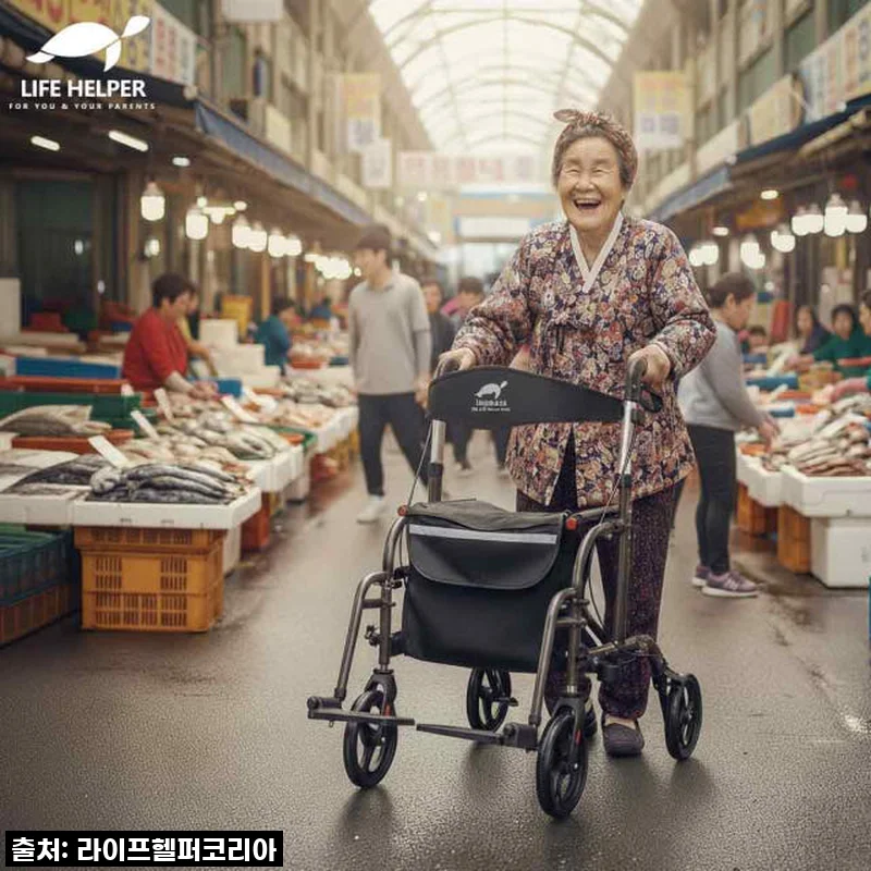 할머니께 웃음꽃 선물! 보행보조기 R7 실버카, 이 가격 실화인가요? (내돈내산 솔직후기)