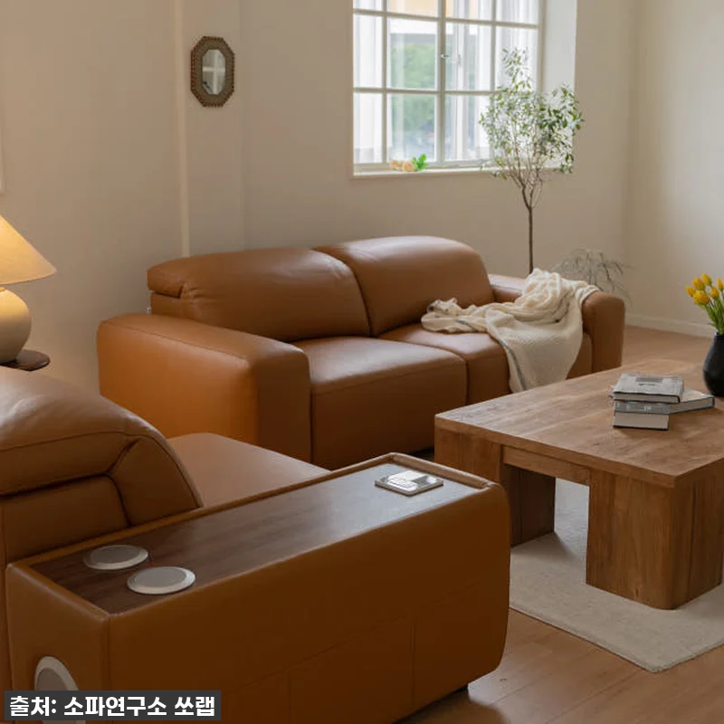 우리 집 거실의 품격을 높여준 '가죽 관련 이미지 1