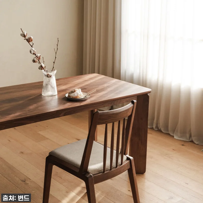 번드 리브 원목 식탁 테이블 월넛 1 관련 이미지 1