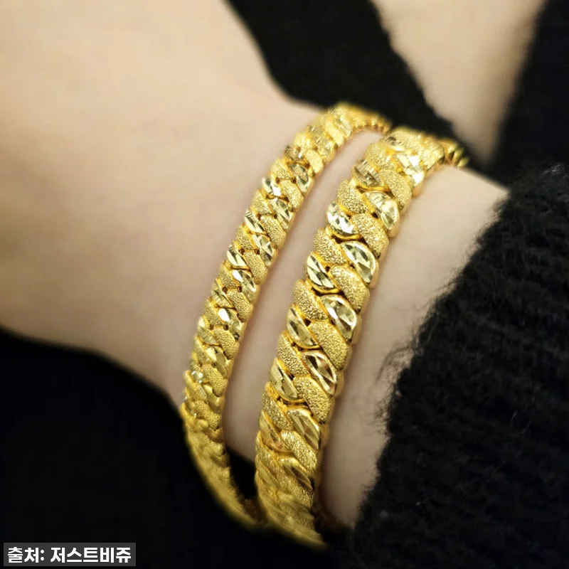 24K 면 체인 광폭 남자 순금팔찌, 관련 이미지 2
