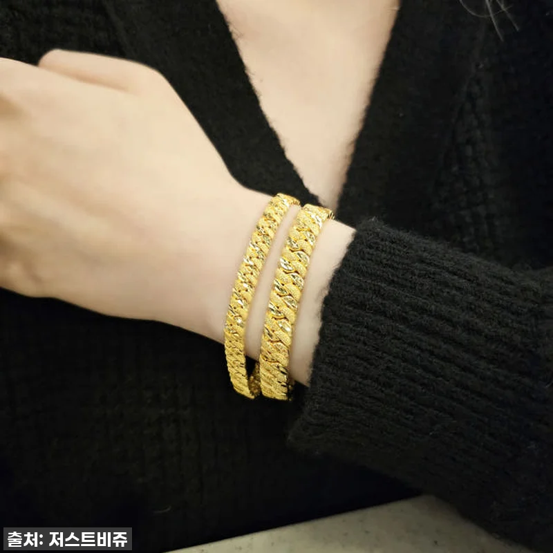 24K 면 체인 광폭 남자 순금팔찌, 관련 이미지 3