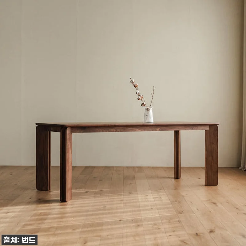 번드 리브 원목 식탁 테이블 월넛 1 관련 이미지 3