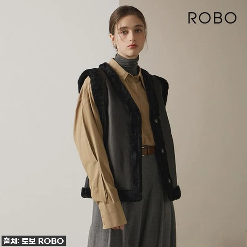 로보 라도마 리버시블 V넥 무스탕 베 관련 이미지 3