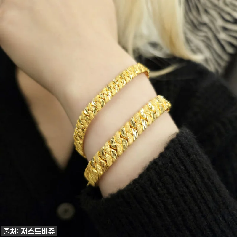 24K 면 체인 광폭 남자 순금팔찌, 관련 이미지 4
