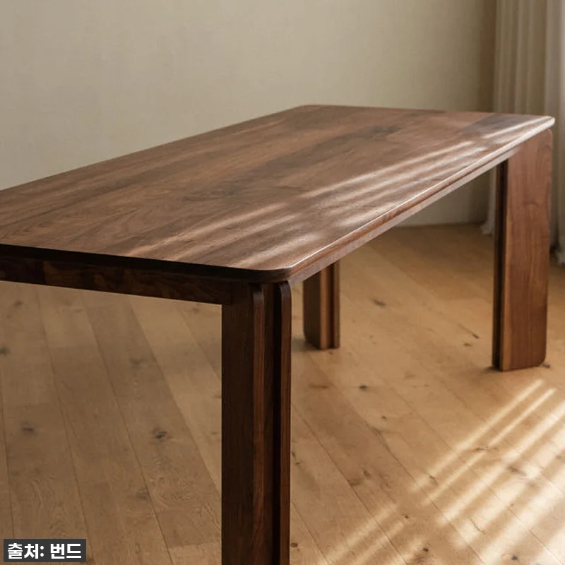 번드 리브 원목 식탁 테이블 월넛 1 관련 이미지 4