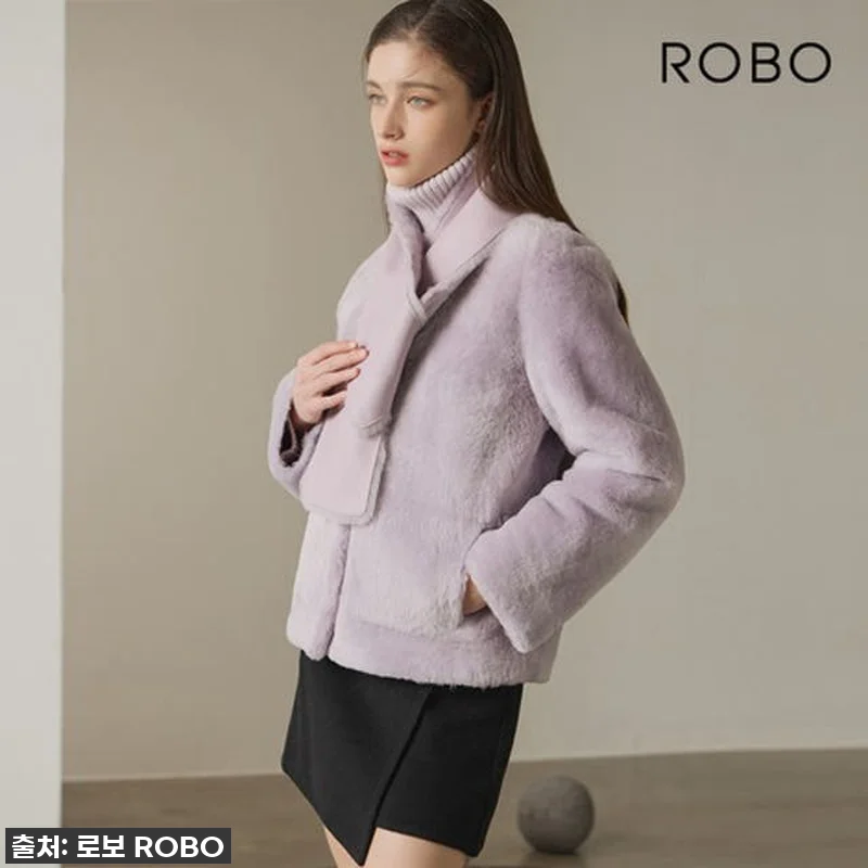 [로보] V넥 무스탕 재킷 +머플러 관련 이미지 4