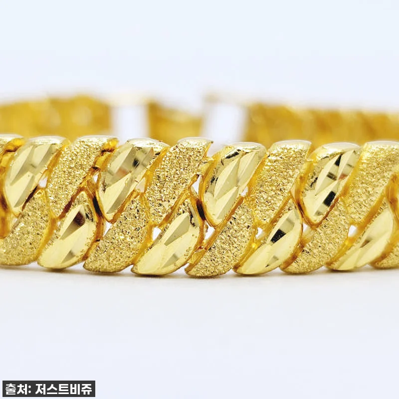 24K 면 체인 광폭 남자 순금팔찌, 관련 이미지 5