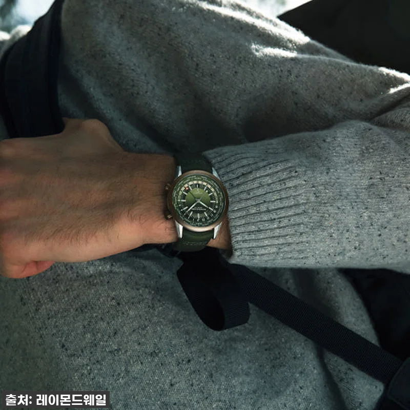 프리랜서 GMT 월드타이머 그린 가죽 관련 이미지 5