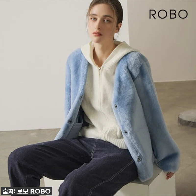 [로보] V넥 무스탕 재킷 +머플러 관련 이미지 5