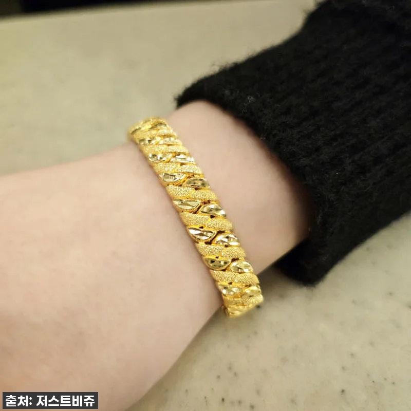 24K 면 체인 광폭 남자 순금팔찌, 관련 이미지 8