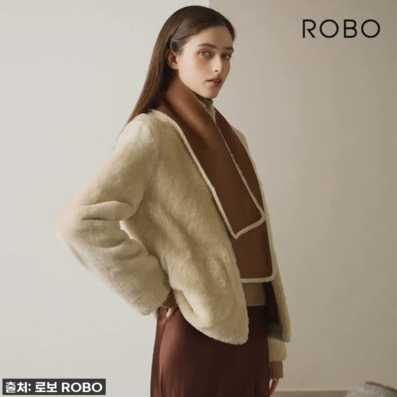 [로보] V넥 무스탕 재킷 +머플러 관련 이미지 8