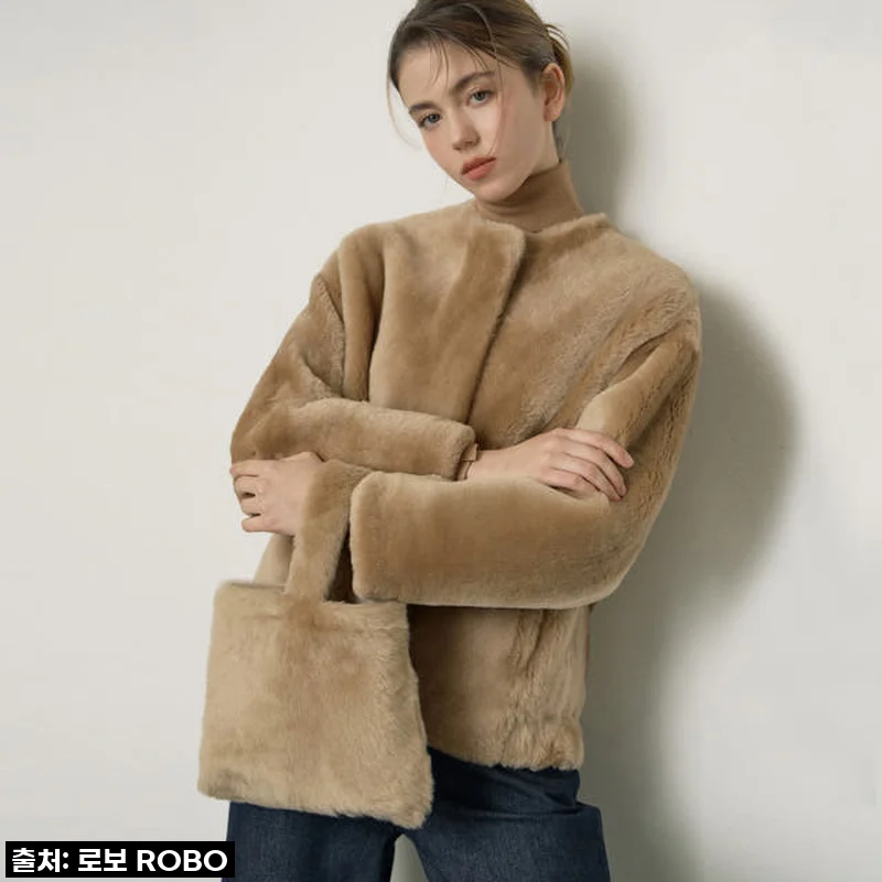 [로보] 스페인 리버시블 라운드 무스탕재킷 +머플러 SET SSJ23D103, 드디어 내 품에!