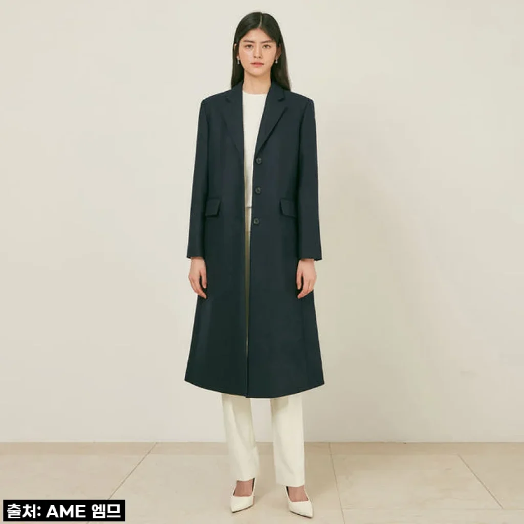 겨울 코트 고민 끝! HAILEY 싱글 테일러드 코트 (Alfred Brown)_네이비 직접 입어본 솔직 후기