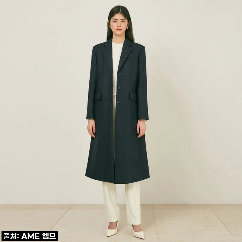 겨울 코트 고민 끝! HAILEY 싱글 테일러드 코트 (Alfred Brown)_네이비 직접 입어본 솔직 후기