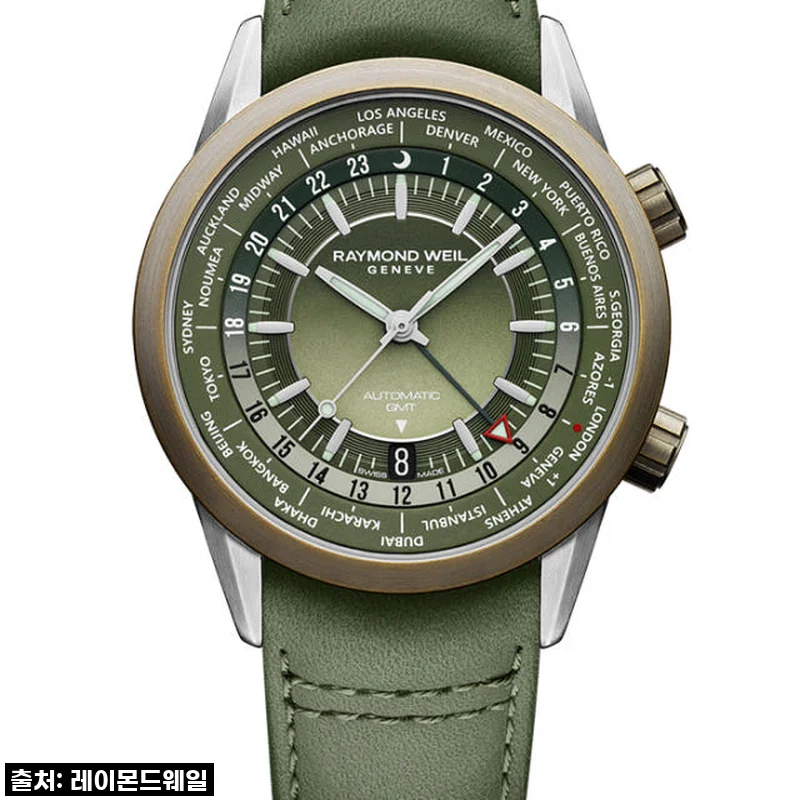 프리랜서 GMT 월드타이머 그린 가죽 41mm, 드디어 손목 위에 자리 잡은 나의 완벽한 데일리 워치!
