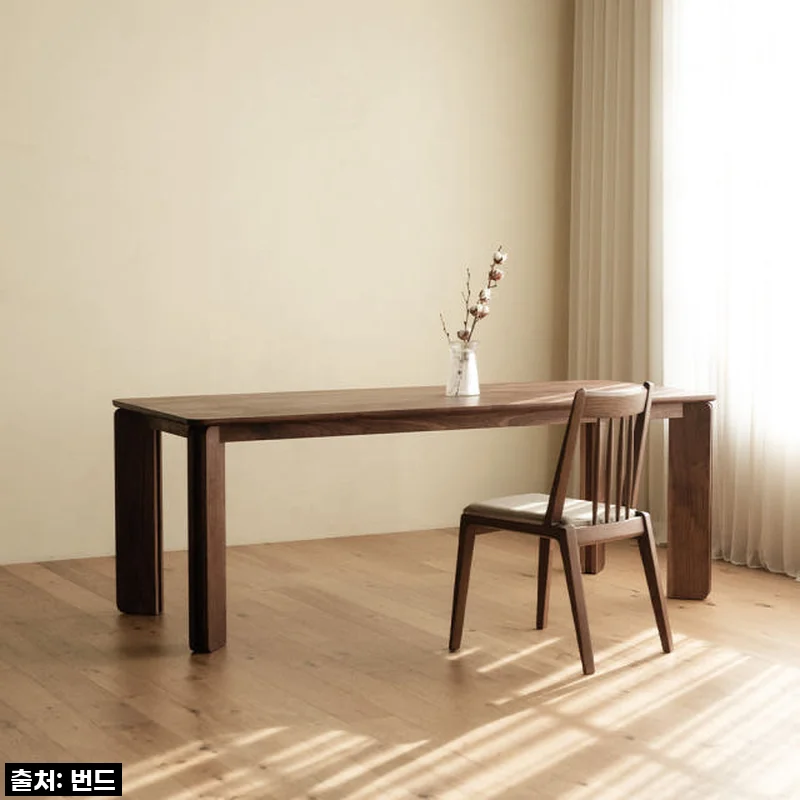 번드 리브 원목 식탁 테이블 월넛 1600, 우리 집 분위기를 바꾼 완벽한 선택!