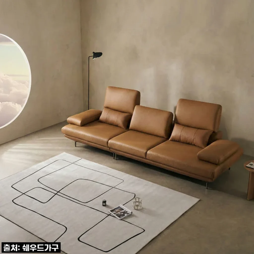 쉐우드가구 테소로 이태리 천연통가죽 스윙 가죽소파, 우리 집 거실의 품격을 더하다!