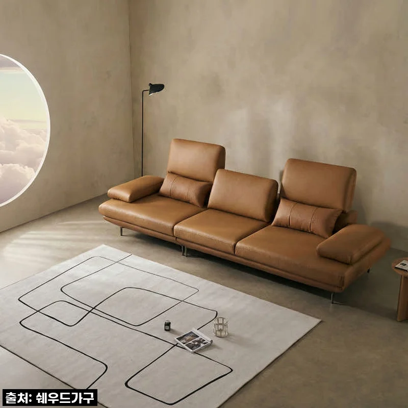 쉐우드가구 테소로 이태리 천연통가죽 스윙 가죽소파, 우리 집 거실의 품격을 더하다!
