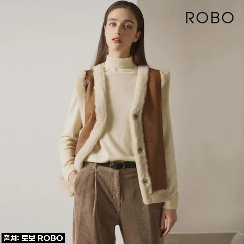 로보 라도마 리버시블 V넥 무스탕 베스트 사용후기