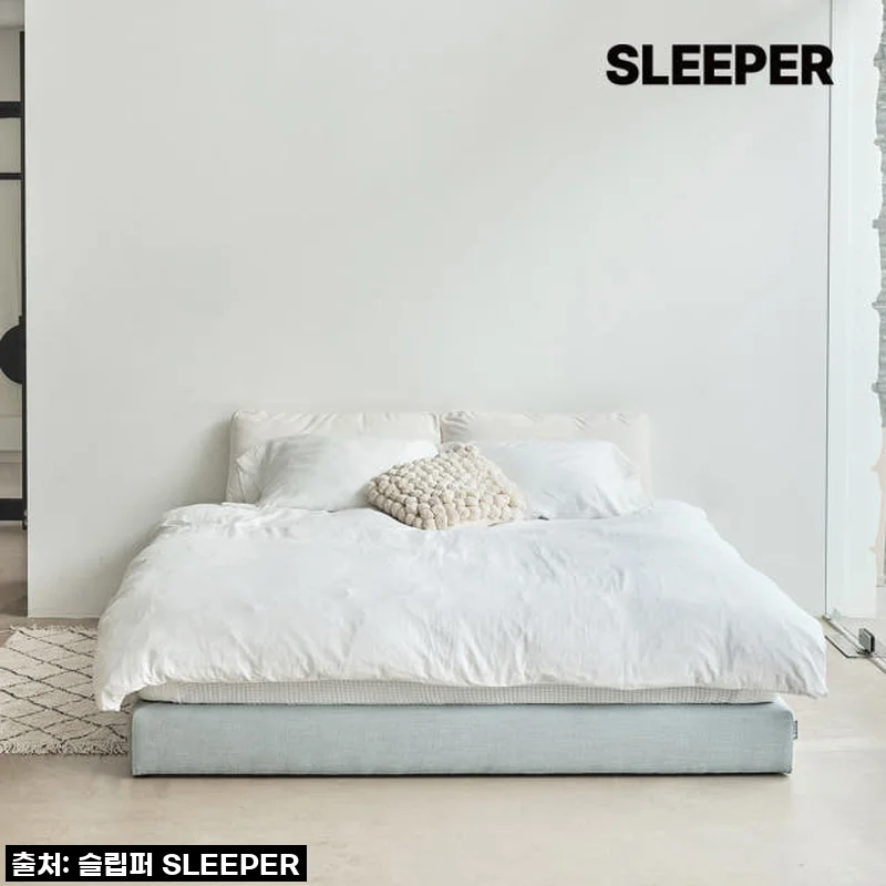 슬립퍼 무헤드 저상형침대 프레임 슈퍼싱글 사용후기 - 편안함과 견고함이 공존하는 패브릭 침대