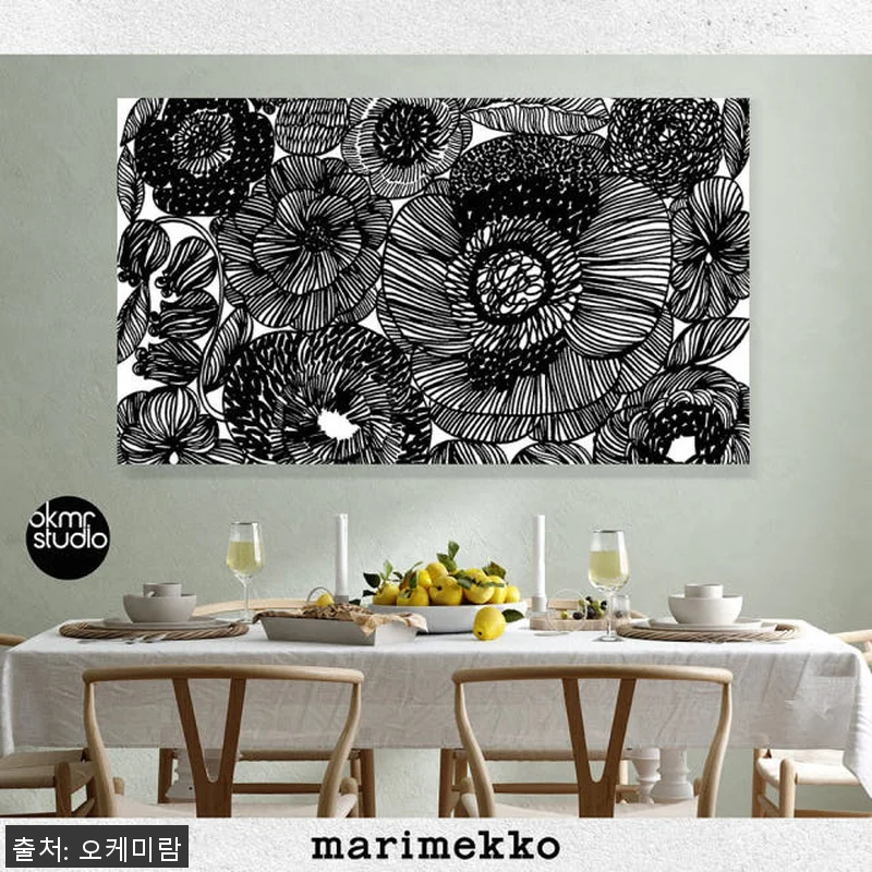 마리메꼬 제라늄꽃 캔버스 대형 거실 관련 이미지 1