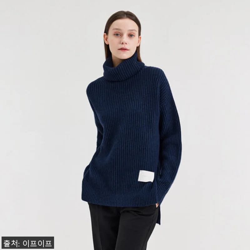 크램38 테세오 네이비 터틀넥 골지 관련 이미지 1