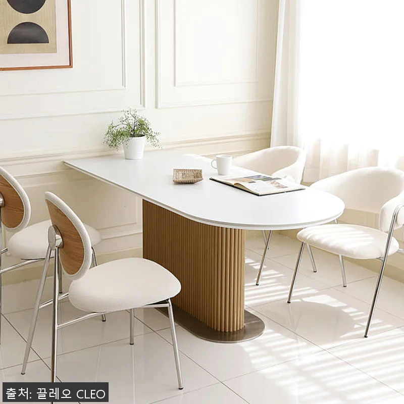 맨버 4인용 세라믹 반타원형 식탁 템 관련 이미지 1