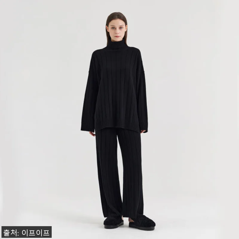 크램38 안셀모 블랙 와이드 골지 니 관련 이미지 1