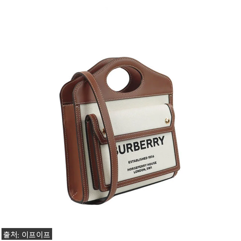 버버리 미니 투톤 캔버스 토트백 80 관련 이미지 2