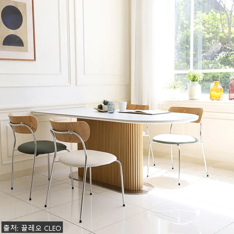 맨버 4인용 세라믹 반타원형 식탁 템 관련 이미지 2