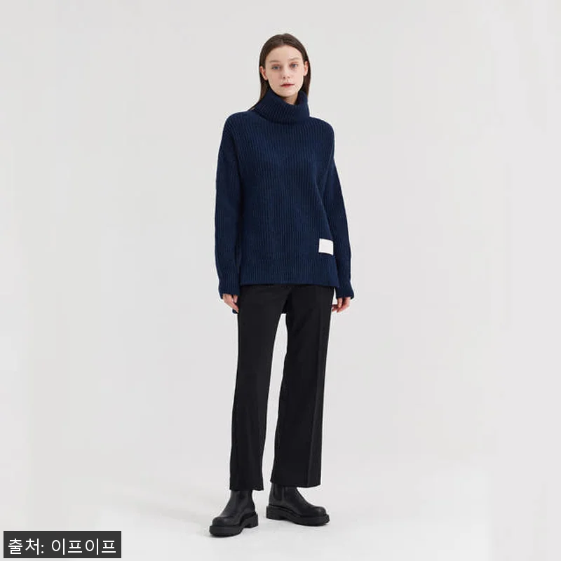 크램38 테세오 네이비 터틀넥 골지 관련 이미지 3