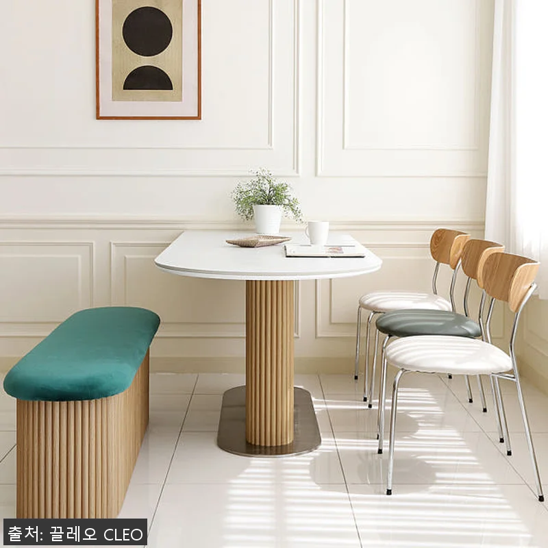 맨버 4인용 세라믹 반타원형 식탁 템 관련 이미지 3