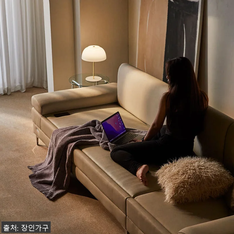 장인가구 비움 황토볼 온열 4인 가죽 관련 이미지 3